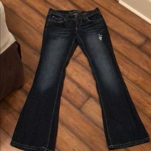 Red Camel Boot Cut Distressed Jeans